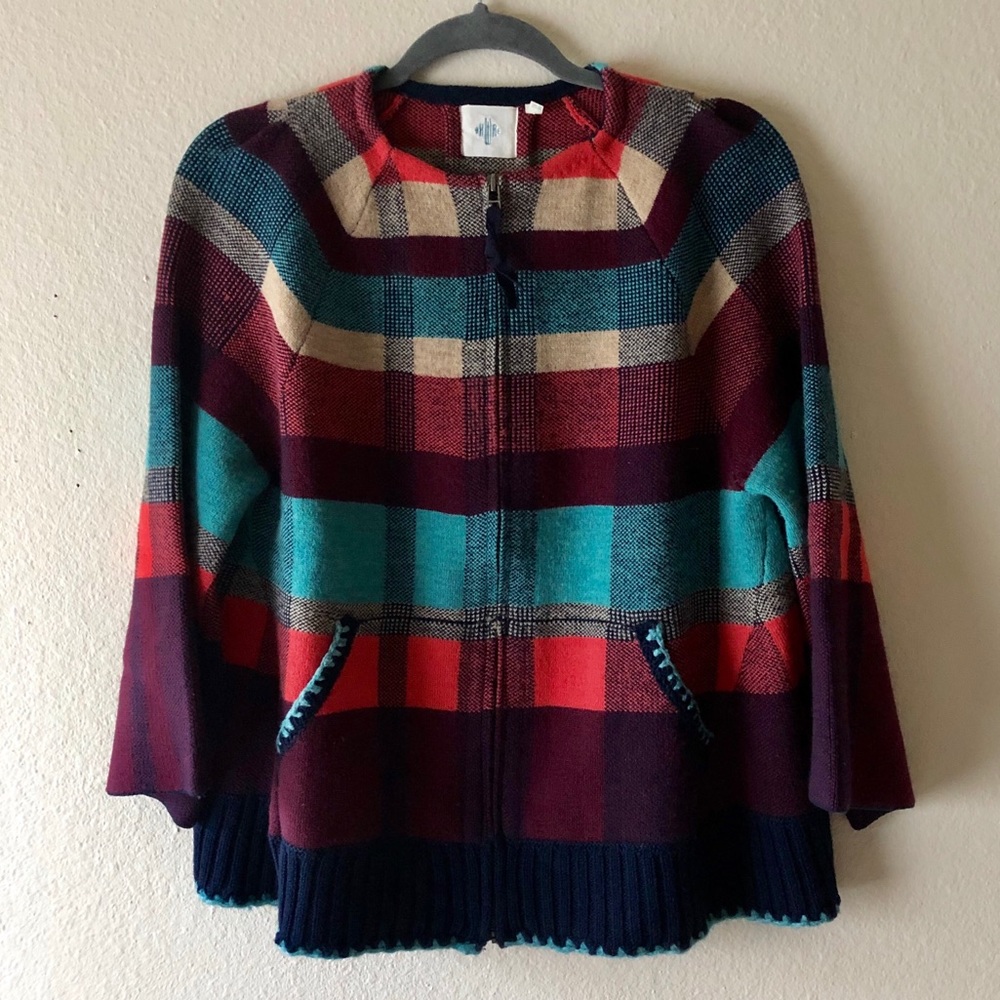 Plaid swing sweater HWR Anthropologie